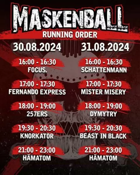 Maskenball Running Order2024