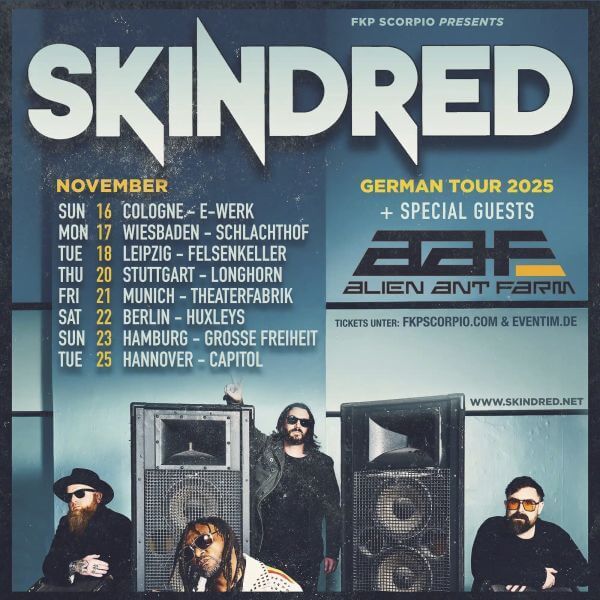 skindred german tour 2025 konzerte tickets