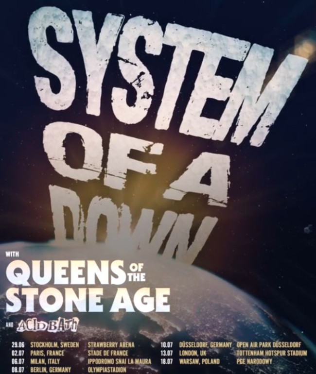 SYSTEM OF A DOWN kommen 2026 auf Tour