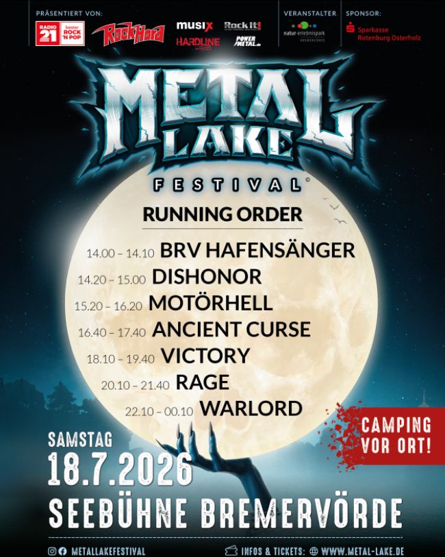 Neues Festival in Bremervörde: METAL LAKE mit WARLORD, RAGE und VICTORY
