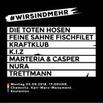 Musiker formieren sich am Montag unter dem Motto &quot;Wir sind mehr&quot; in Chemnitz gegen Rechts